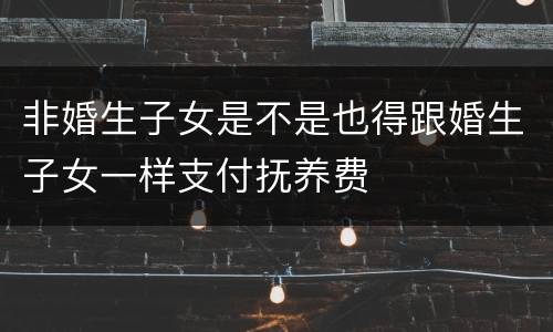 非婚生子女是不是也得跟婚生子女一样支付抚养费
