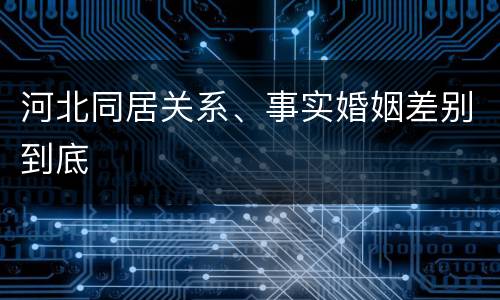 河北同居关系、事实婚姻差别到底