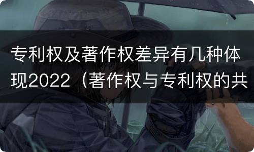 专利权及著作权差异有几种体现2022（著作权与专利权的共性有）