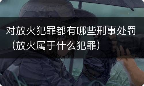 对放火犯罪都有哪些刑事处罚（放火属于什么犯罪）
