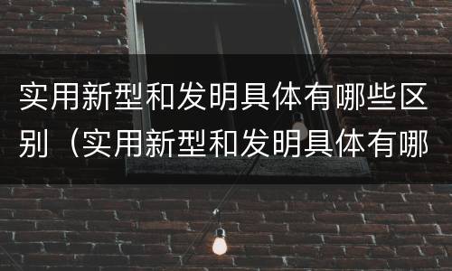 实用新型和发明具体有哪些区别（实用新型和发明具体有哪些区别呢）