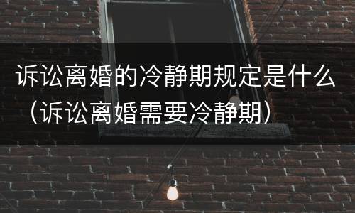 诉讼离婚的冷静期规定是什么（诉讼离婚需要冷静期）