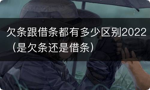 欠条跟借条都有多少区别2022（是欠条还是借条）