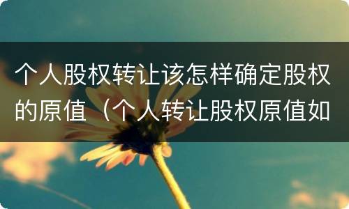 个人股权转让该怎样确定股权的原值（个人转让股权原值如何确认）