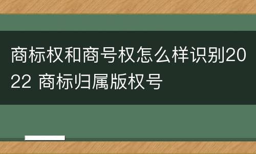 商标权和商号权怎么样识别2022 商标归属版权号
