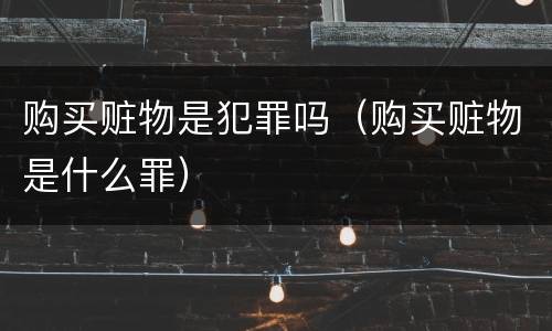 购买赃物是犯罪吗（购买赃物是什么罪）