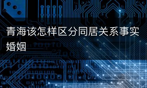 青海该怎样区分同居关系事实婚姻