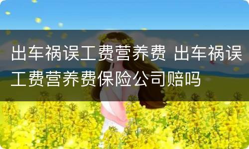 出车祸误工费营养费 出车祸误工费营养费保险公司赔吗