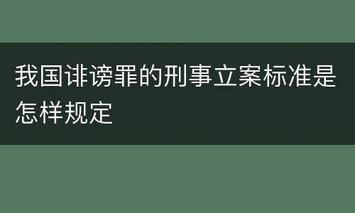 我国诽谤罪的刑事立案标准是怎样规定