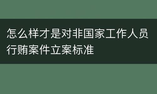 怎么样才是对非国家工作人员行贿案件立案标准