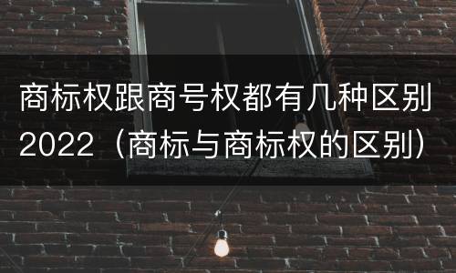 商标权跟商号权都有几种区别2022（商标与商标权的区别）