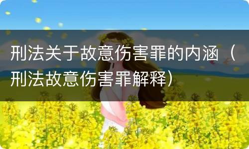 刑法关于故意伤害罪的内涵（刑法故意伤害罪解释）