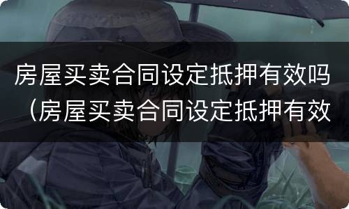 房屋买卖合同设定抵押有效吗（房屋买卖合同设定抵押有效吗为什么）