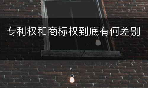 专利权和商标权到底有何差别