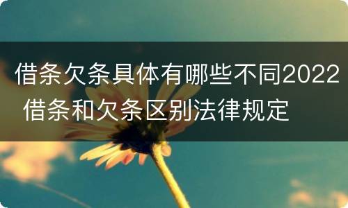 借条欠条具体有哪些不同2022 借条和欠条区别法律规定