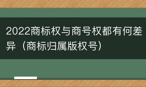 2022商标权与商号权都有何差异（商标归属版权号）