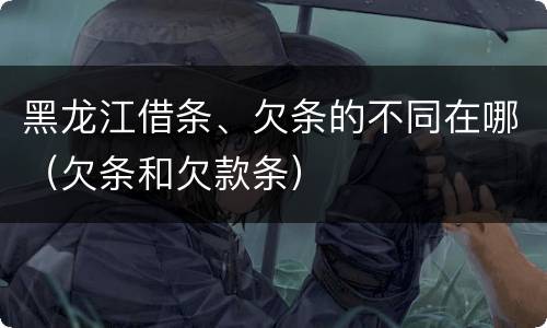 黑龙江借条、欠条的不同在哪（欠条和欠款条）