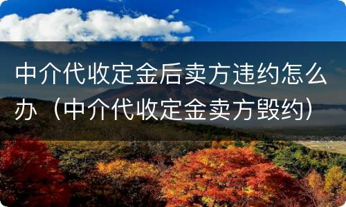 中介代收定金后卖方违约怎么办（中介代收定金卖方毁约）