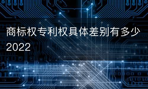 商标权专利权具体差别有多少2022