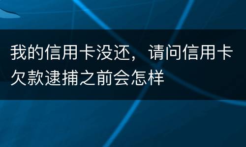 我的信用卡没还，请问信用卡欠款逮捕之前会怎样