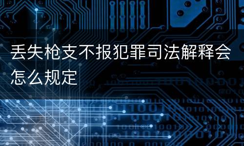 丢失枪支不报犯罪司法解释会怎么规定