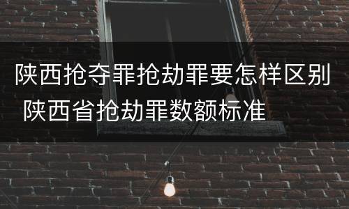 陕西抢夺罪抢劫罪要怎样区别 陕西省抢劫罪数额标准