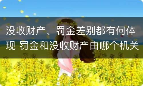 没收财产、罚金差别都有何体现 罚金和没收财产由哪个机关执行