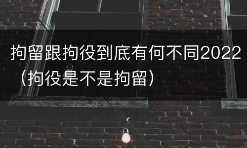 拘留跟拘役到底有何不同2022（拘役是不是拘留）