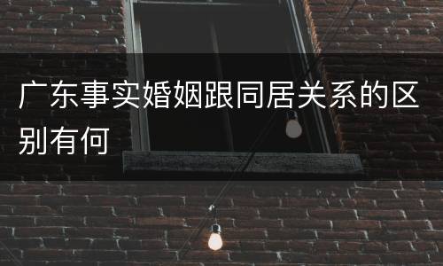 广东事实婚姻跟同居关系的区别有何