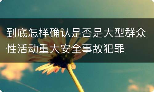 到底怎样确认是否是大型群众性活动重大安全事故犯罪