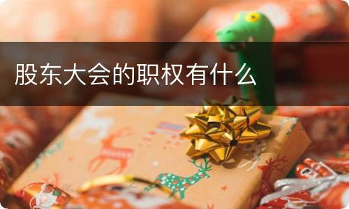 股东大会的职权有什么