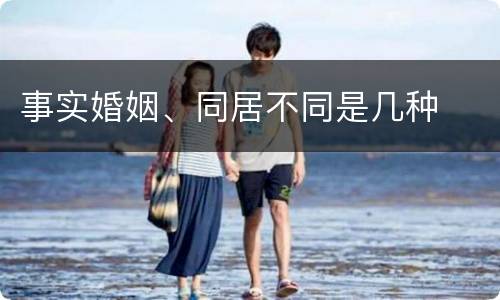 事实婚姻、同居不同是几种