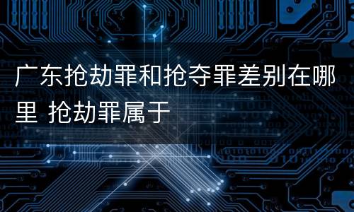 广东抢劫罪和抢夺罪差别在哪里 抢劫罪属于