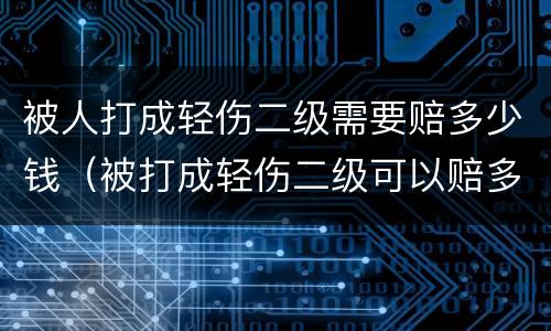 被人打成轻伤二级需要赔多少钱（被打成轻伤二级可以赔多少钱）