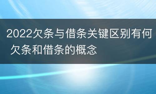 2022欠条与借条关键区别有何 欠条和借条的概念