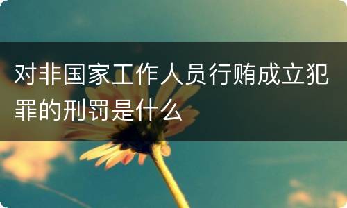 对非国家工作人员行贿成立犯罪的刑罚是什么