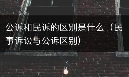 公诉和民诉的区别是什么（民事诉讼与公诉区别）