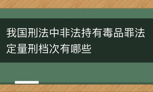 我国刑法中非法持有毒品罪法定量刑档次有哪些