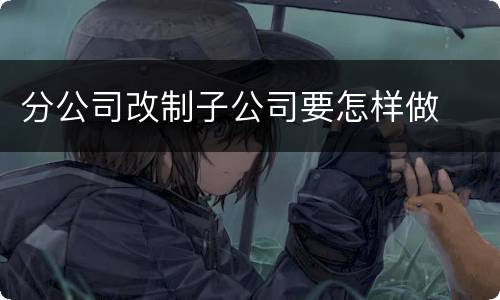 分公司改制子公司要怎样做