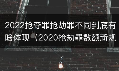 2022抢夺罪抢劫罪不同到底有啥体现（2020抢劫罪数额新规定）
