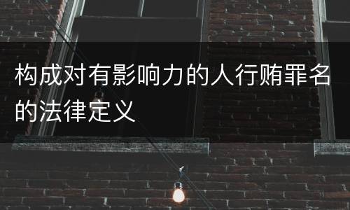 构成对有影响力的人行贿罪名的法律定义