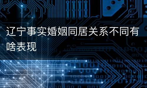 辽宁事实婚姻同居关系不同有啥表现