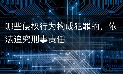 哪些侵权行为构成犯罪的，依法追究刑事责任