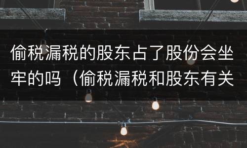 偷税漏税的股东占了股份会坐牢的吗（偷税漏税和股东有关系吗）