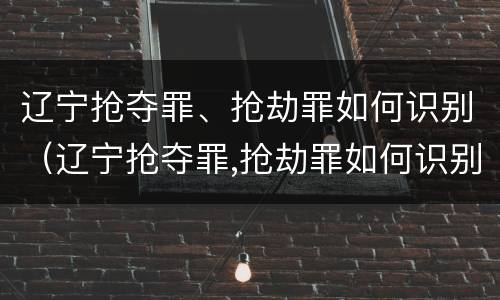 辽宁抢夺罪、抢劫罪如何识别（辽宁抢夺罪,抢劫罪如何识别认定）