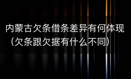内蒙古欠条借条差异有何体现（欠条跟欠据有什么不同）