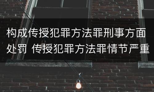 构成传授犯罪方法罪刑事方面处罚 传授犯罪方法罪情节严重的认定
