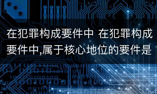 在犯罪构成要件中 在犯罪构成要件中,属于核心地位的要件是