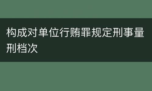 构成对单位行贿罪规定刑事量刑档次