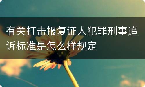 有关打击报复证人犯罪刑事追诉标准是怎么样规定